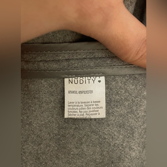 Against Nudity Montreal Wool Blend Grey Long Coat Women  Size M US - Picture 4 of 8